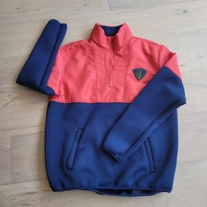 United By Blue Red and Navy Blue Half-Zip Pullover